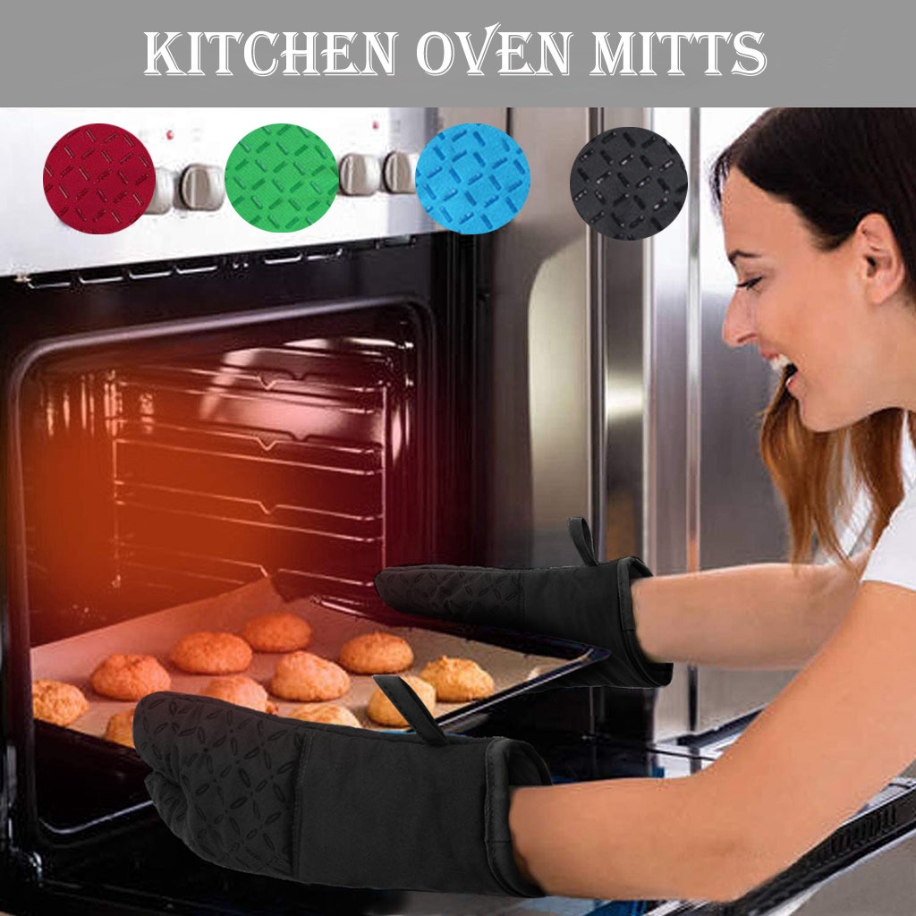 Oven Mitts And Pot Holders Set Heat Resistant Glove With Nonslip