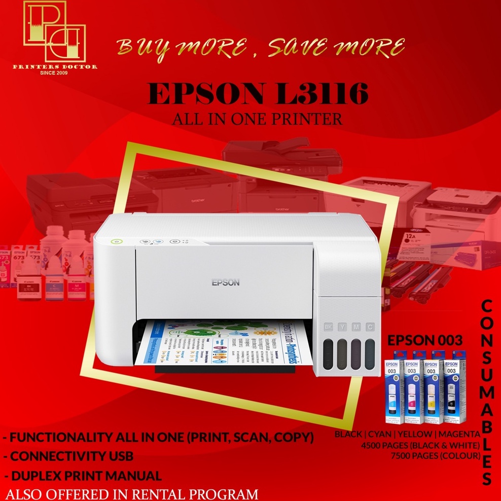 Epson L3116 Brandnew Color A4 All In One Printer Shopee Philippines 4819