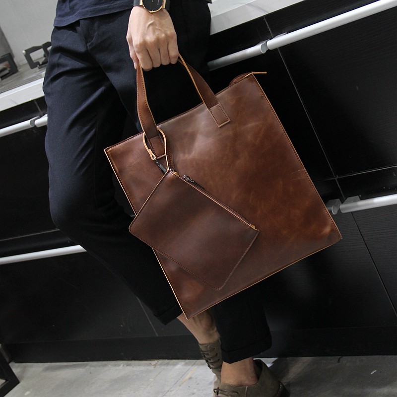 Men Tote Bag Business Crossbody Bag Laptop Bag Free A Clutch | Shopee  Philippines