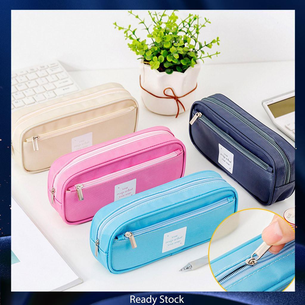 Nylon Pencil Case Double Layer Large Capacity Waterproof Pencil Case ...