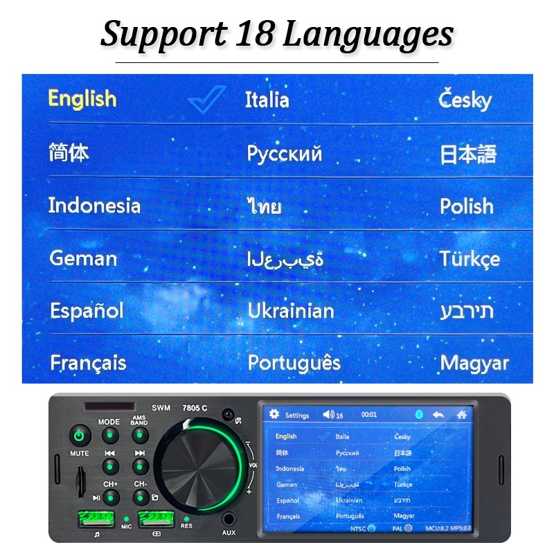 Car Stereo 1 Din Touch Screen 4.1inch Remote Camera Sterio with Bluetooth Radio Audio Video MP5