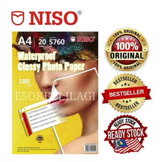 Niso Waterproof Glossy Photo Paper 20's 180gm A4