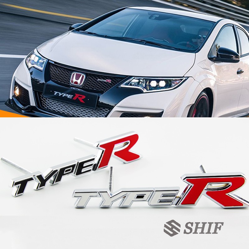 Type R Logo Front Grill Emblem Badge Sticker For Honda Model Shopee Philippines