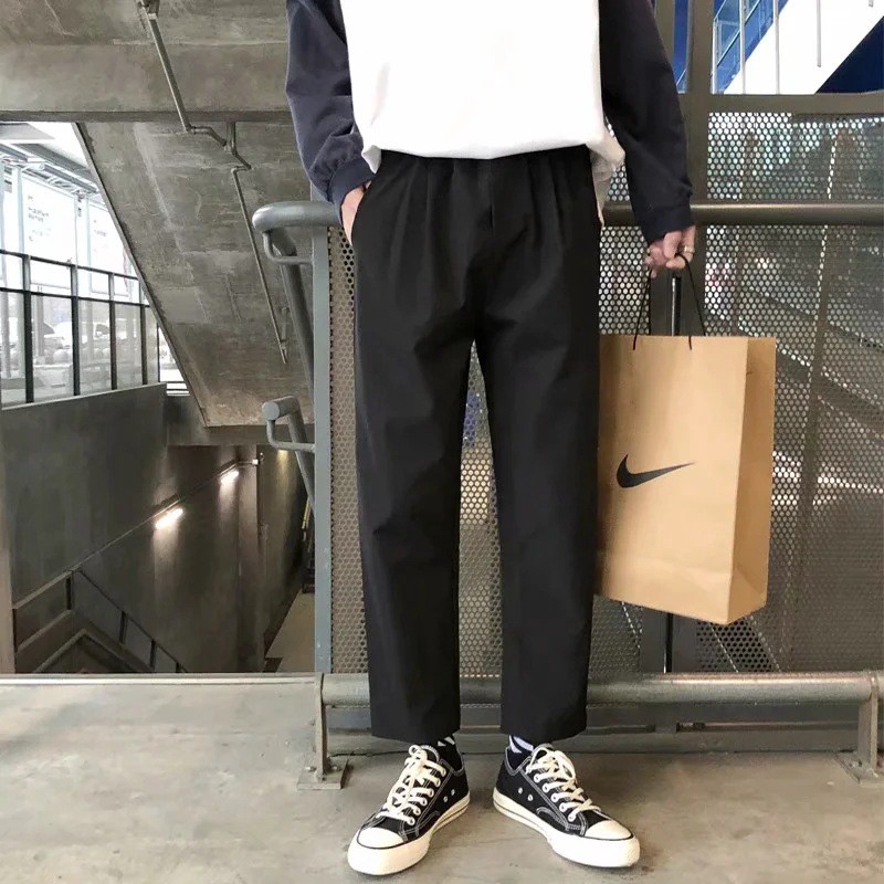 slim leg cropped trousers