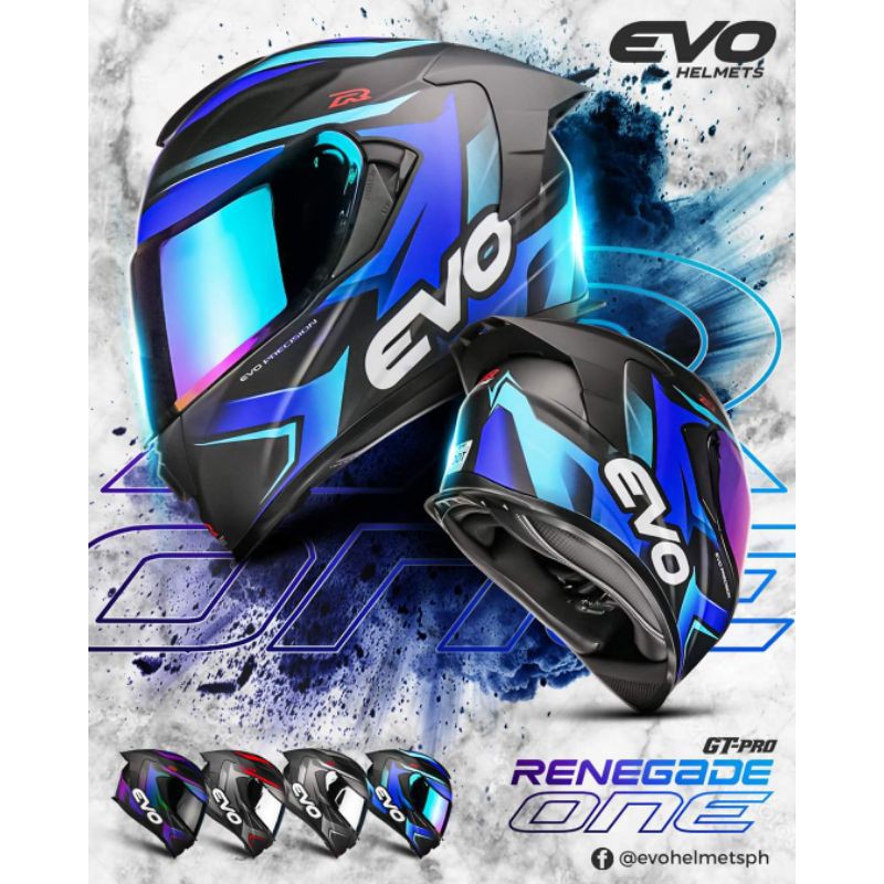 Evo Gt Pro Renegade Dual Visor Full Face Helmet 4 695