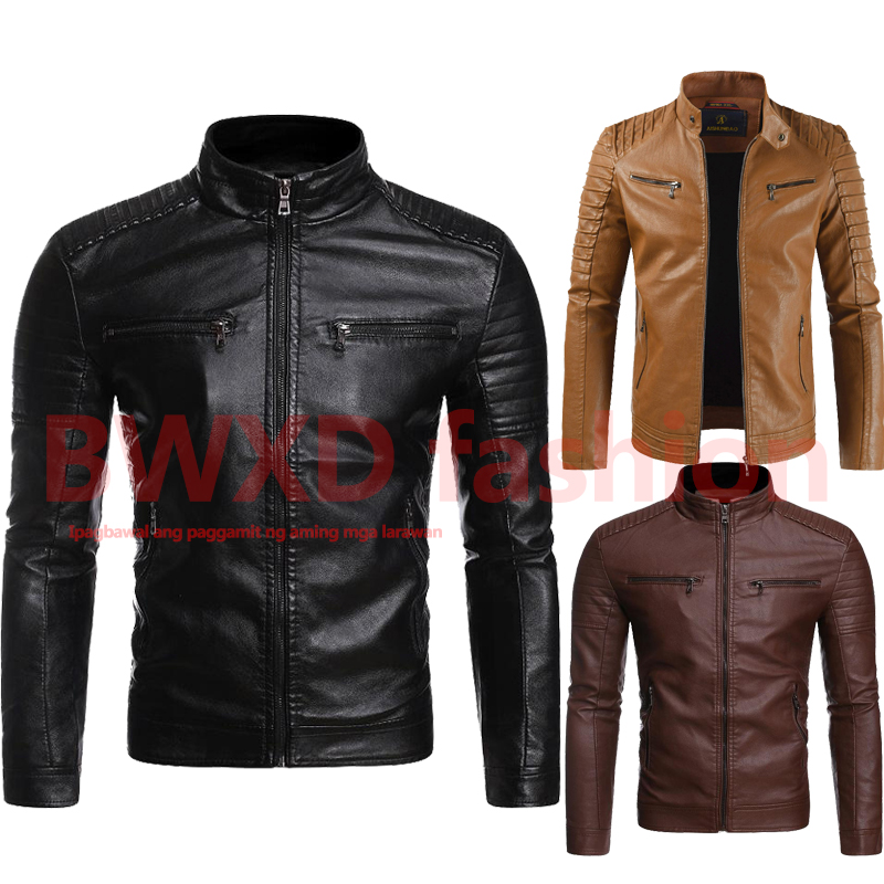 Leather Jacket for Men's New Classic Korean Men's Leather Jacket Unisex ...