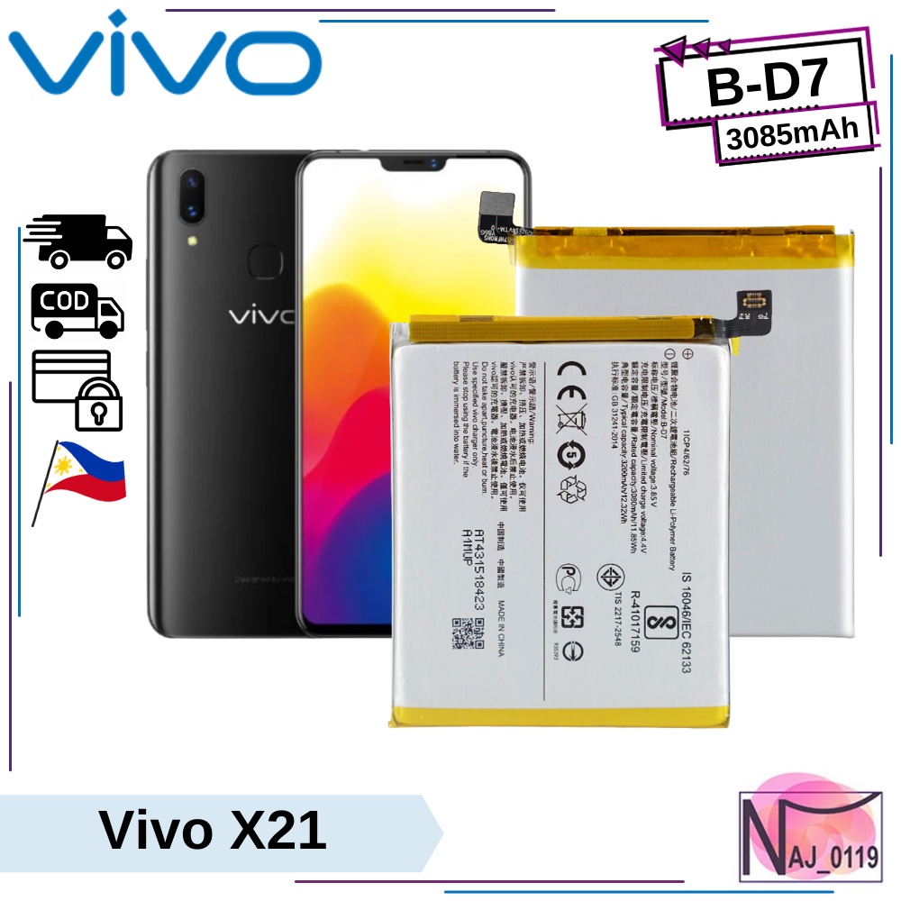 Vivo X21 Original Battery | Model: B-D7 (3085mAh) | SHOPEE PHIL ...