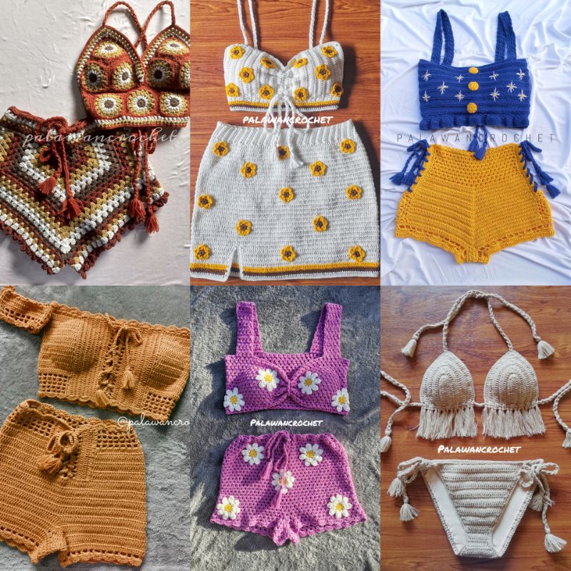 Crochet Terno/ HalterTop Mini Skirt Summer Crochet Beach Wear ...