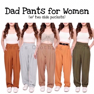 Straight High Waist Linen Wide Leg Dad Trouser Pants for Women