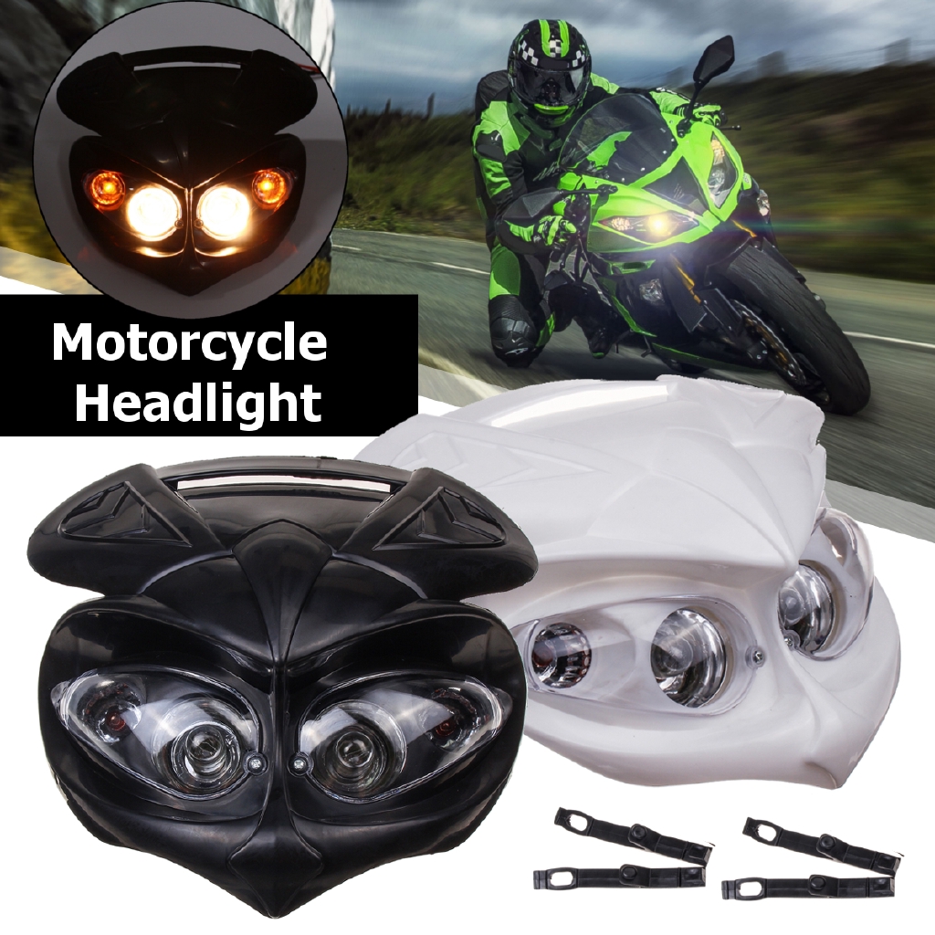 Motorcycle Headlight Assembly Light With Bulb Fit All Dual Shopee Philippines