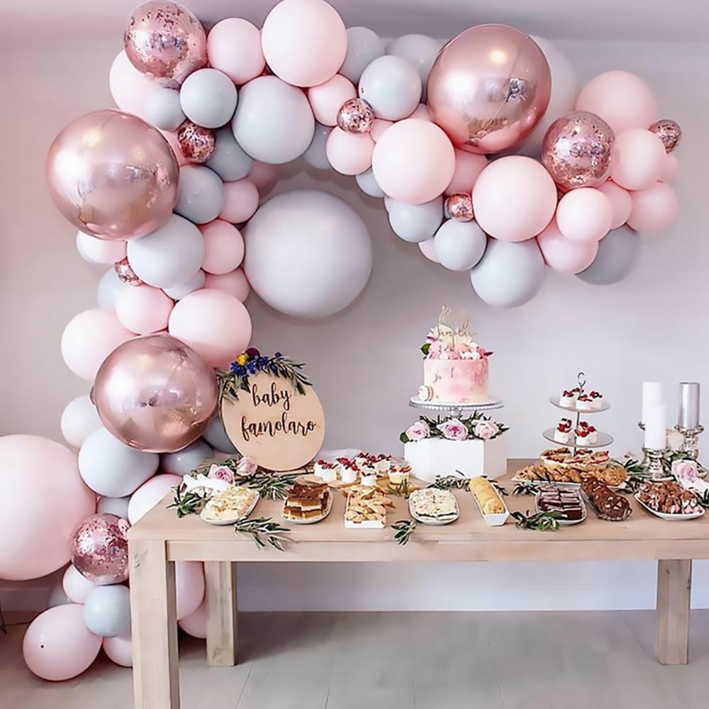 Macaron Balloons Garland Arch Rose Gold Confetti Ballon Wedding ...