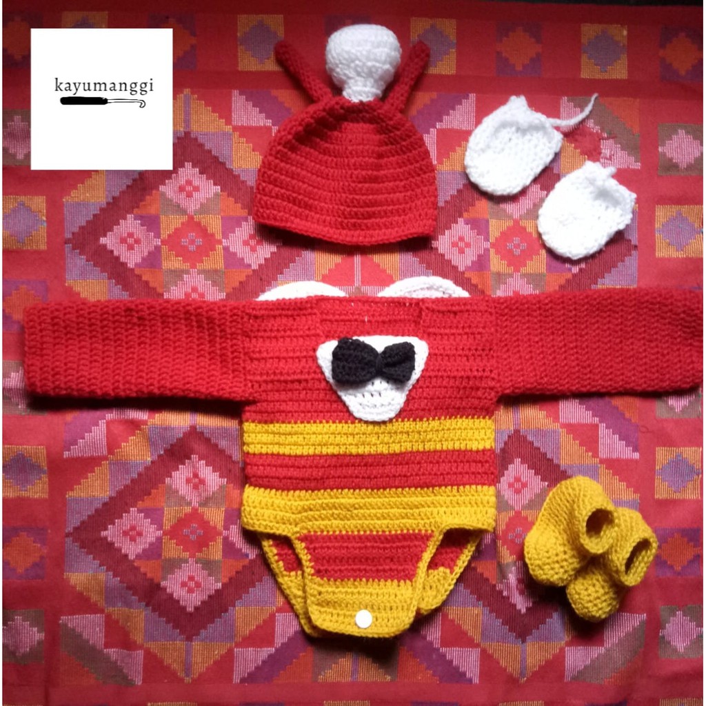 Kayumanggi Crochet Baby Costume Made to Order Jollibee (0-24 mos ...