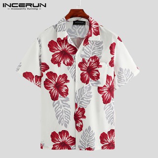 INCERUN Men's Casual Floral Polo | Shopee Philippines