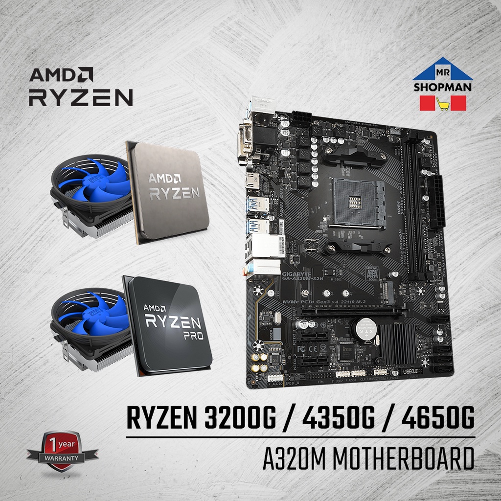 Amd Ryzen 3 4350g 30g Ryzen 5 4650g Processor Gigabyte A3m Motherboard Shopee Philippines