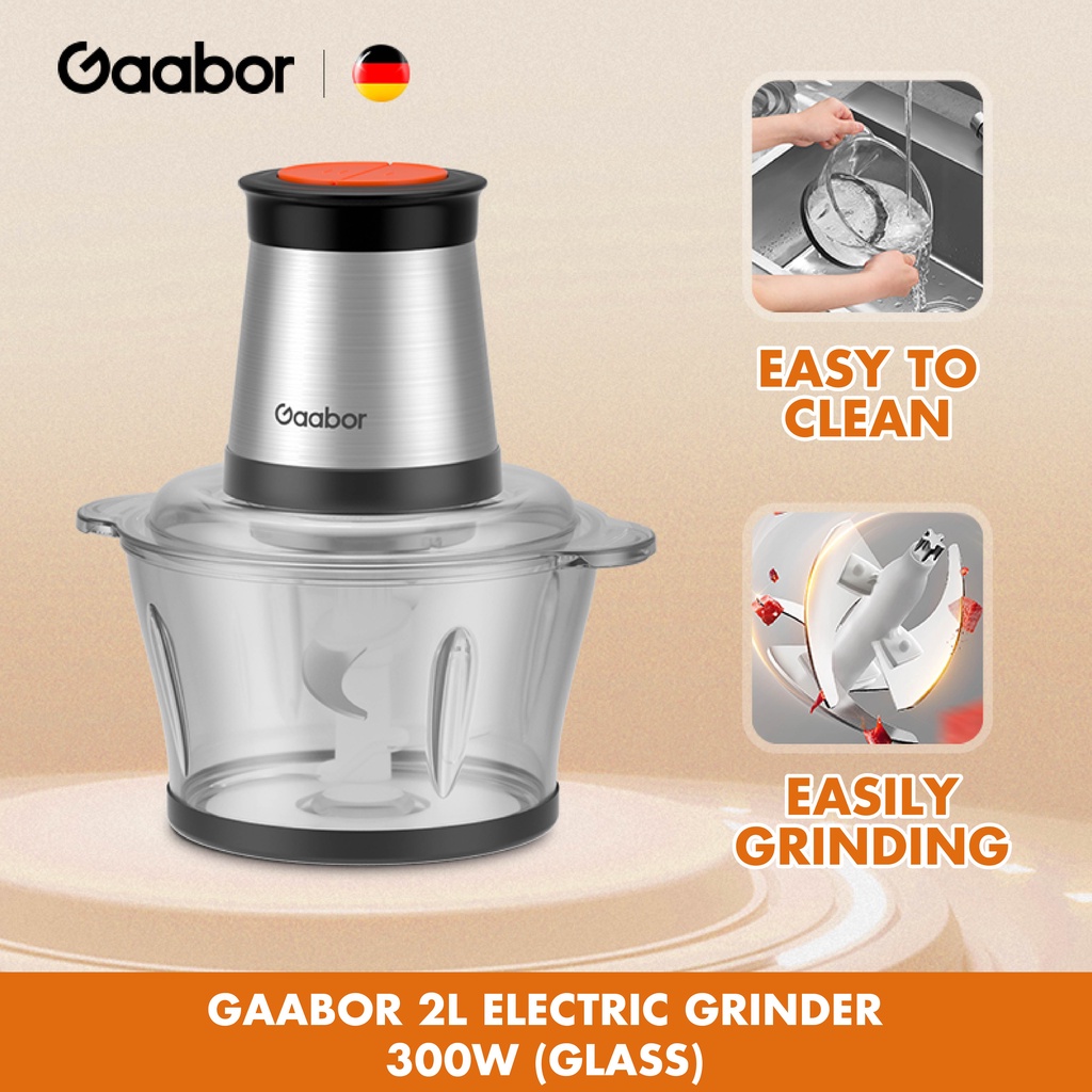 Gaabor 2L Electric Meat Grinder, 300W High Power Multifunction Glass