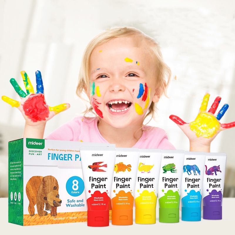 Finger Paint Set 6/12 Colors Non Toxic Washable Paints(Designed to