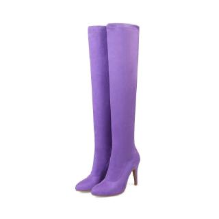 purple boots knee high