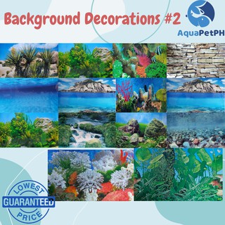 #2 Colorful Aquarium Background Wallpaper 12 / 18 Inches With Back To Back Design - AquaPetPh