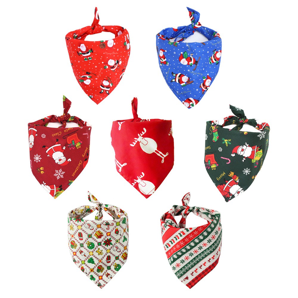 Christmas Pet Dog Bibs Bandana Dog Cat Printed Scarf Bibs Puppy Bandanas Pet Supplies fashionqueen fashionqueen #3