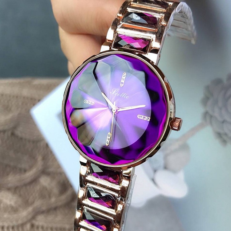 Diamond Watch Ladies Purple Watch 