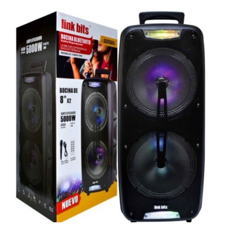5000W Super Bass Karaoke Portable Wireless Bluetooth Speaker Party LED ...