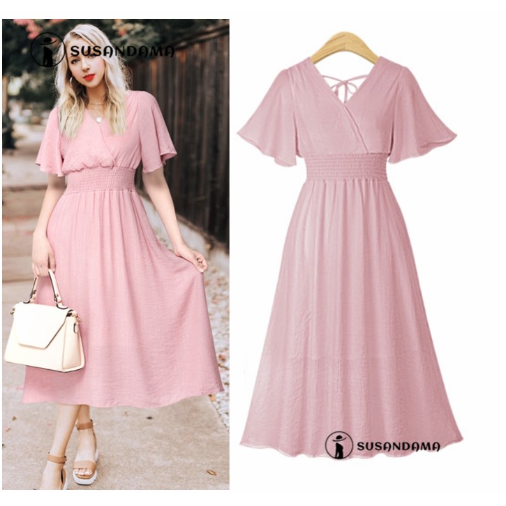 pink casual dress for wedding