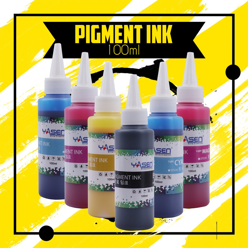 Yasen Pigment Ink 100ml 6 Colors [Waterproof Ink] Yasen Brand
