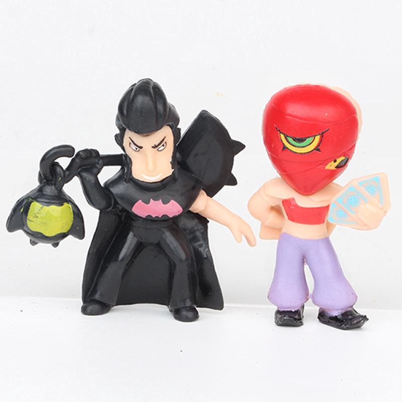 8pcs Set Brawl Stars Action Figure Toy Kids Gift Crow Shelly Leon Mortis Pvc Doll Cake Topper Shopee Philippines - gift crow brawl stars