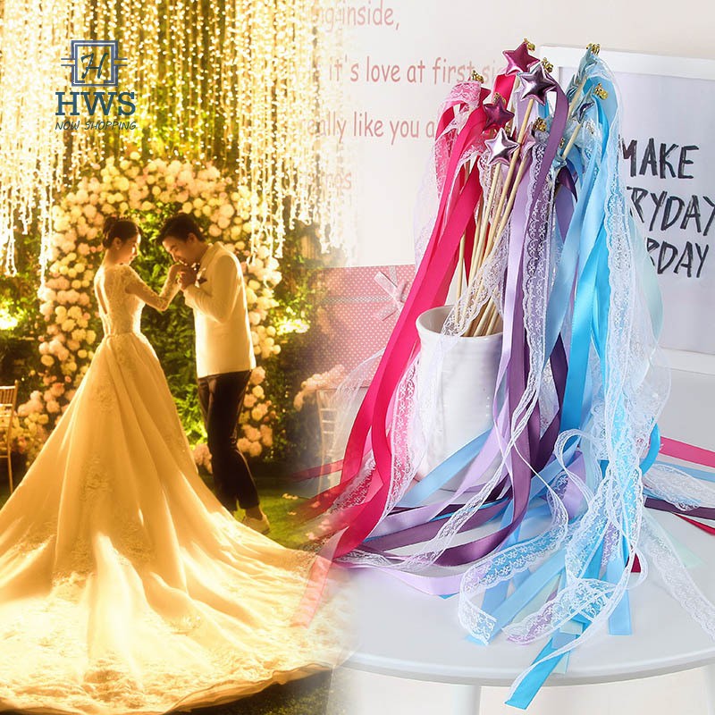 Ribbon Fairy Stick Star Wands Decoration For Wedding Birthday