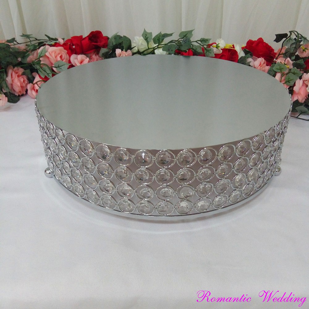 Silver Crystal Round Cake Stand