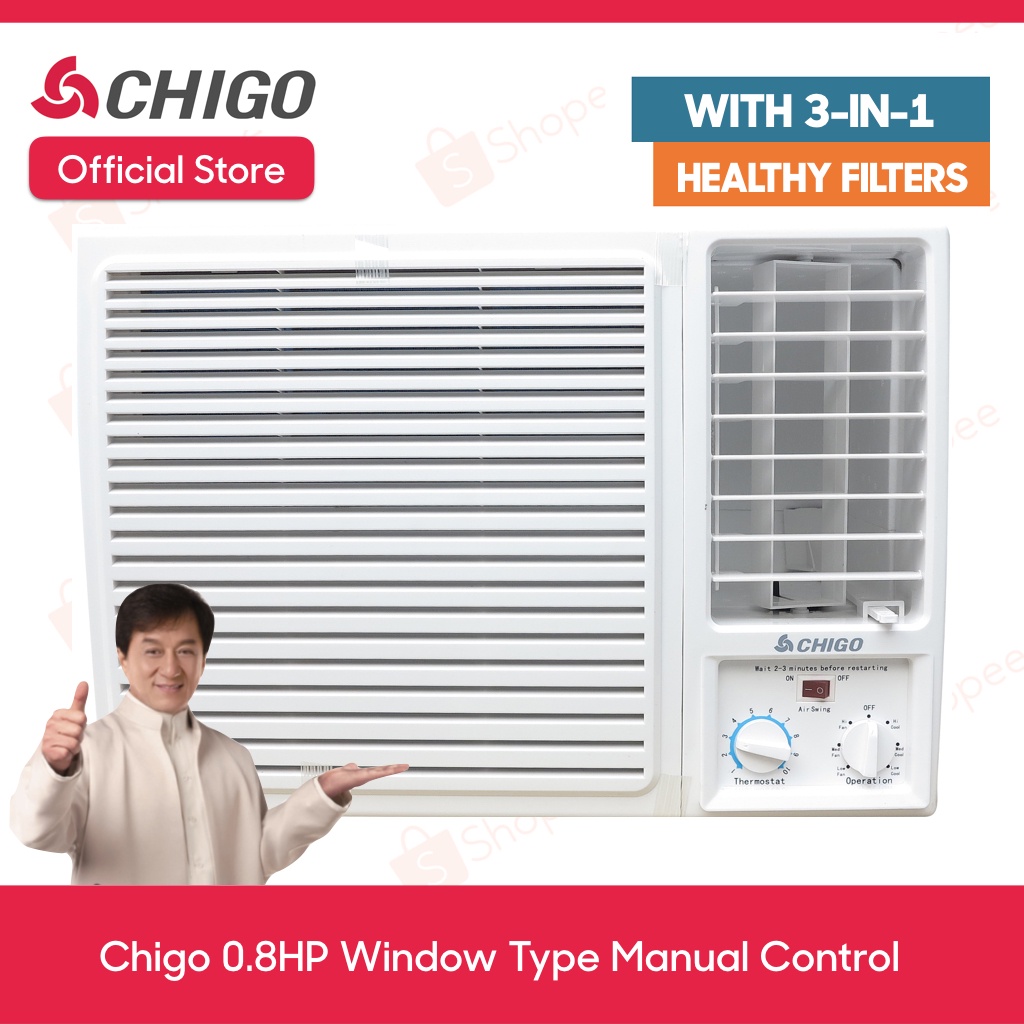 Chigo 0.8HP R410a Window Type Air Conditioner with 3in1 Healthy