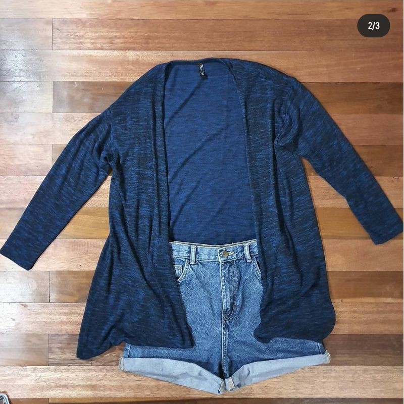 long cardigan blue