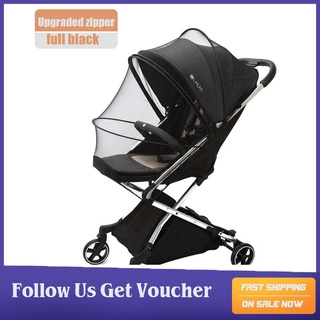 Stroller Mosquito Net Full Cover Universal Zipper Encryption Baby Stroller Insect Net Protection Net