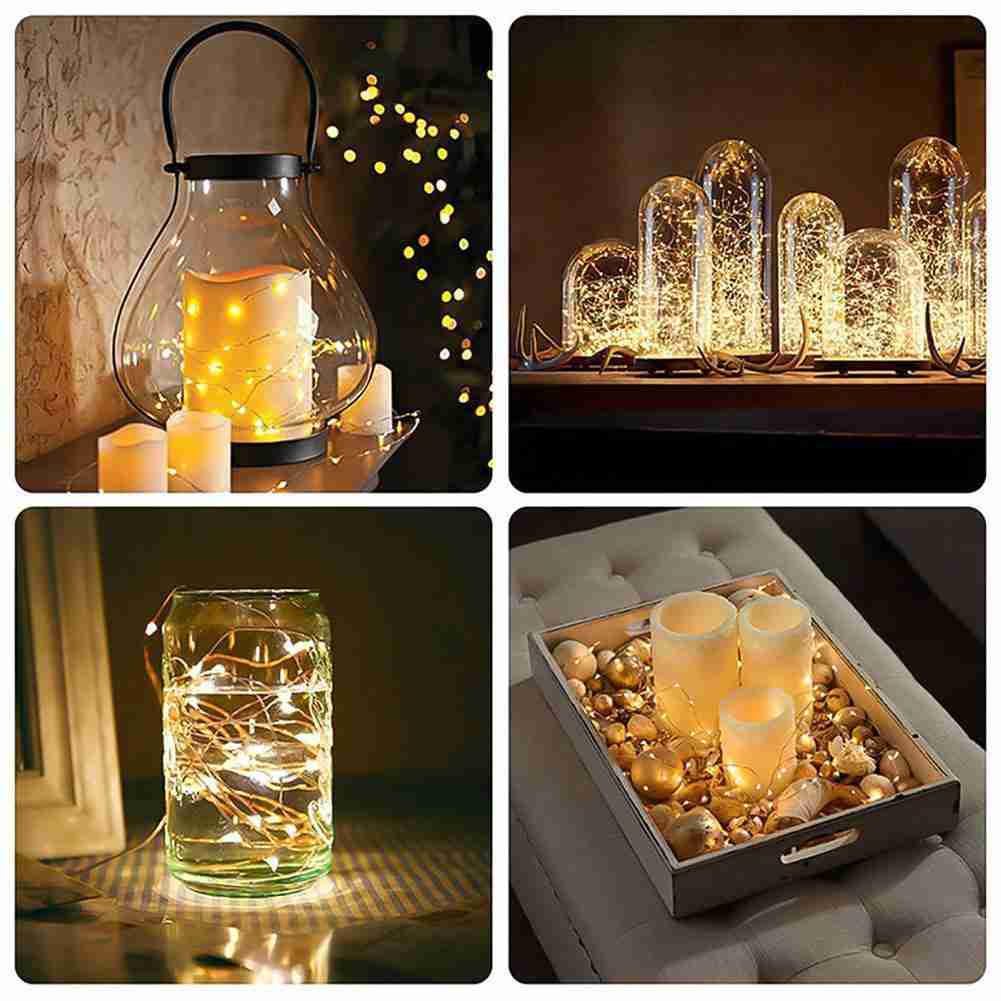 1/2M 10/20 Led Remote Control LED Copper Wire Lamp Decoration Small Holiday Light C4M5