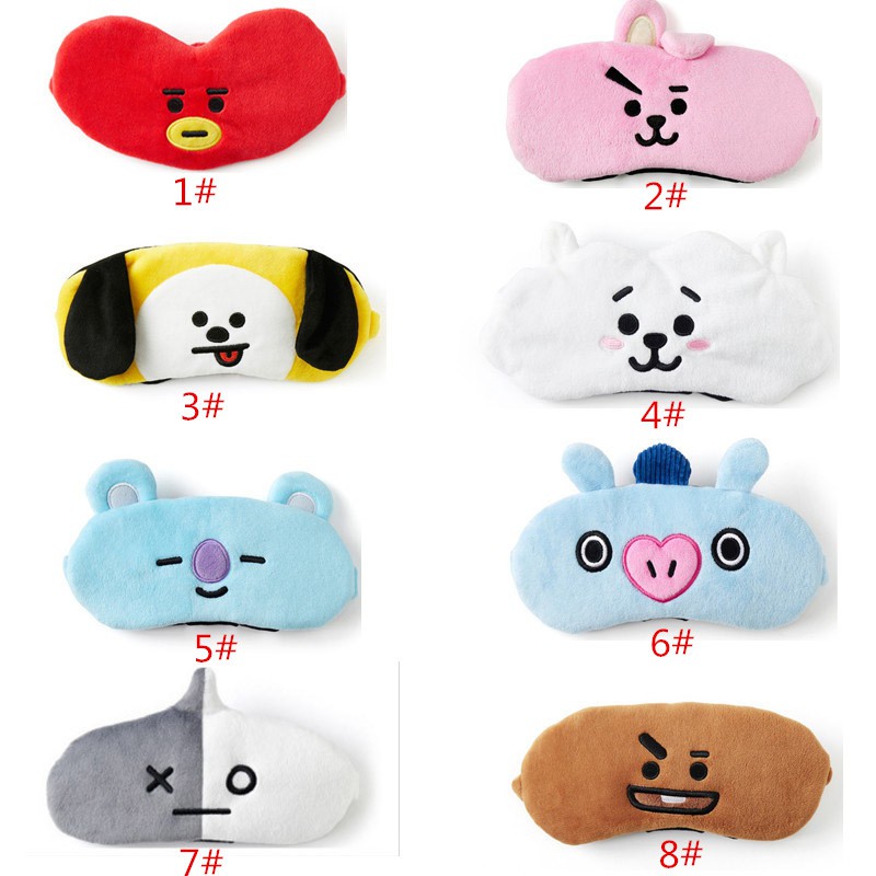 Kpop BTS BT21 Bangtan Boys Sleep Eye Masks Blindfold