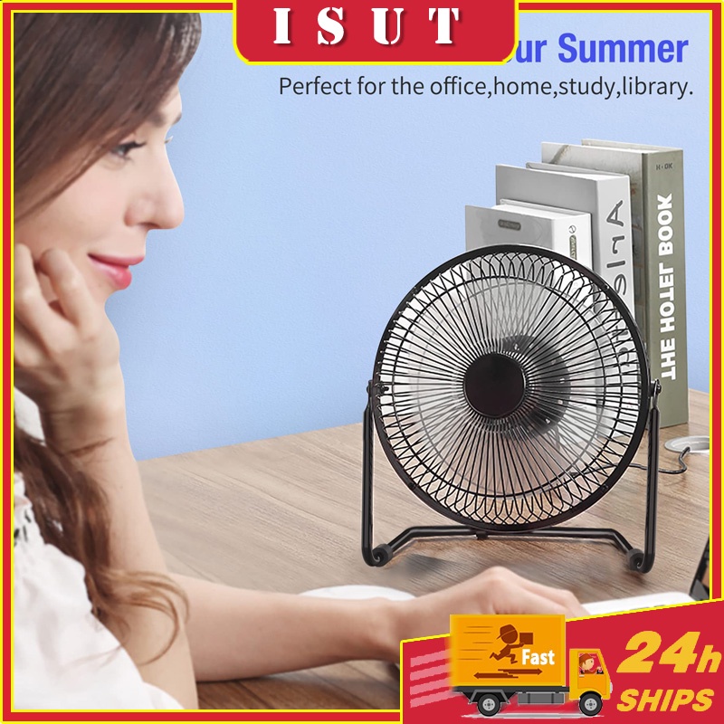 COD Mini Fan USB Table Desk Personal Fan Metal Design, Quiet Operation
