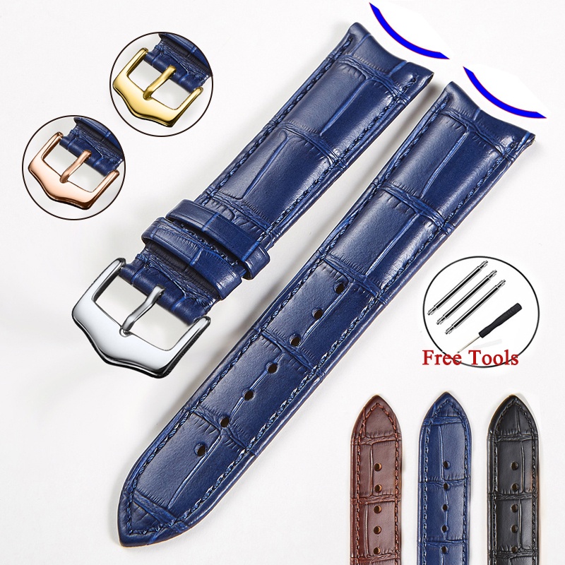 Premium Quality Watch Strap Genuine Leather 19mm 20mm 21mm 22mm Curved