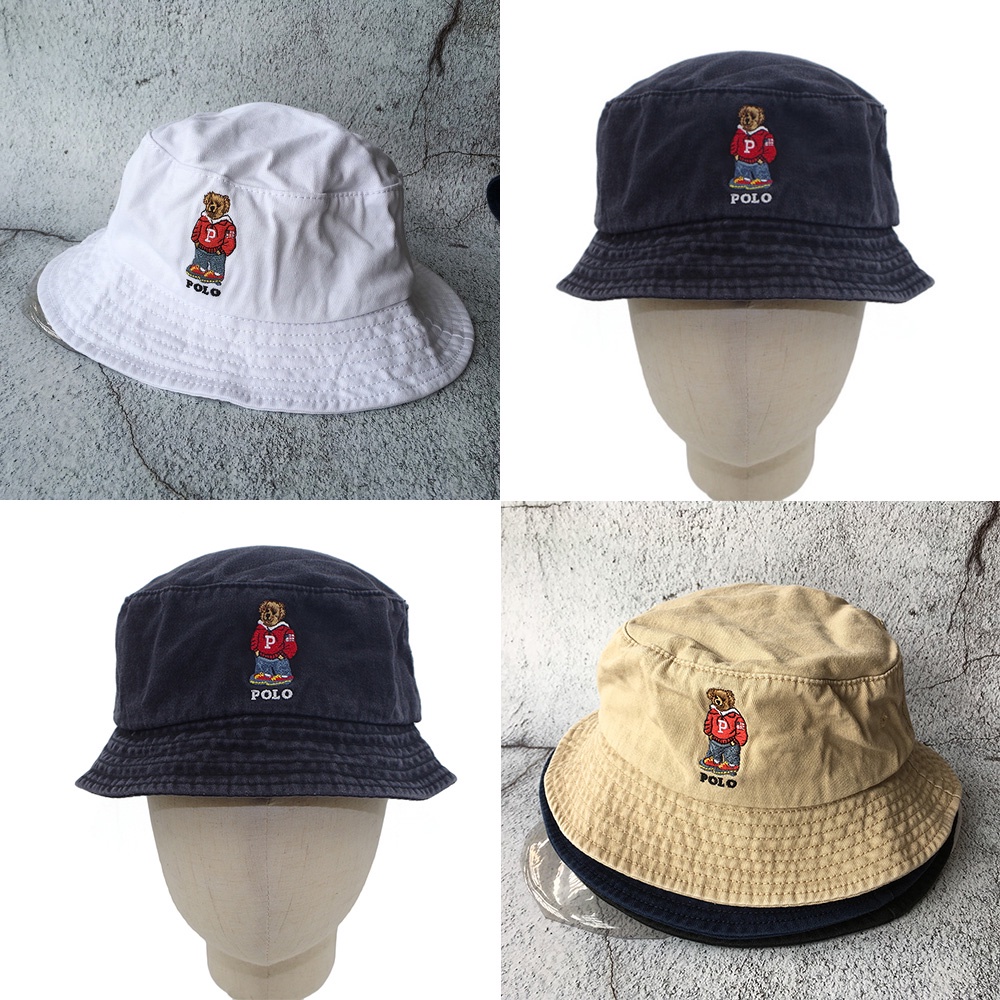 (PredStock)RL Red Bear Logo School Boy Ball Cap Limited Edition Bucket