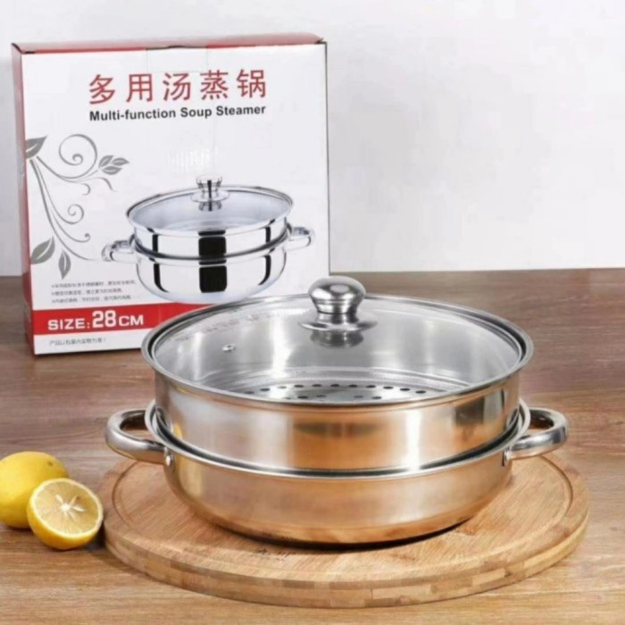 Peralatan Dandang Kitchen Equipment Steamer Stainless Steamer 28cm 