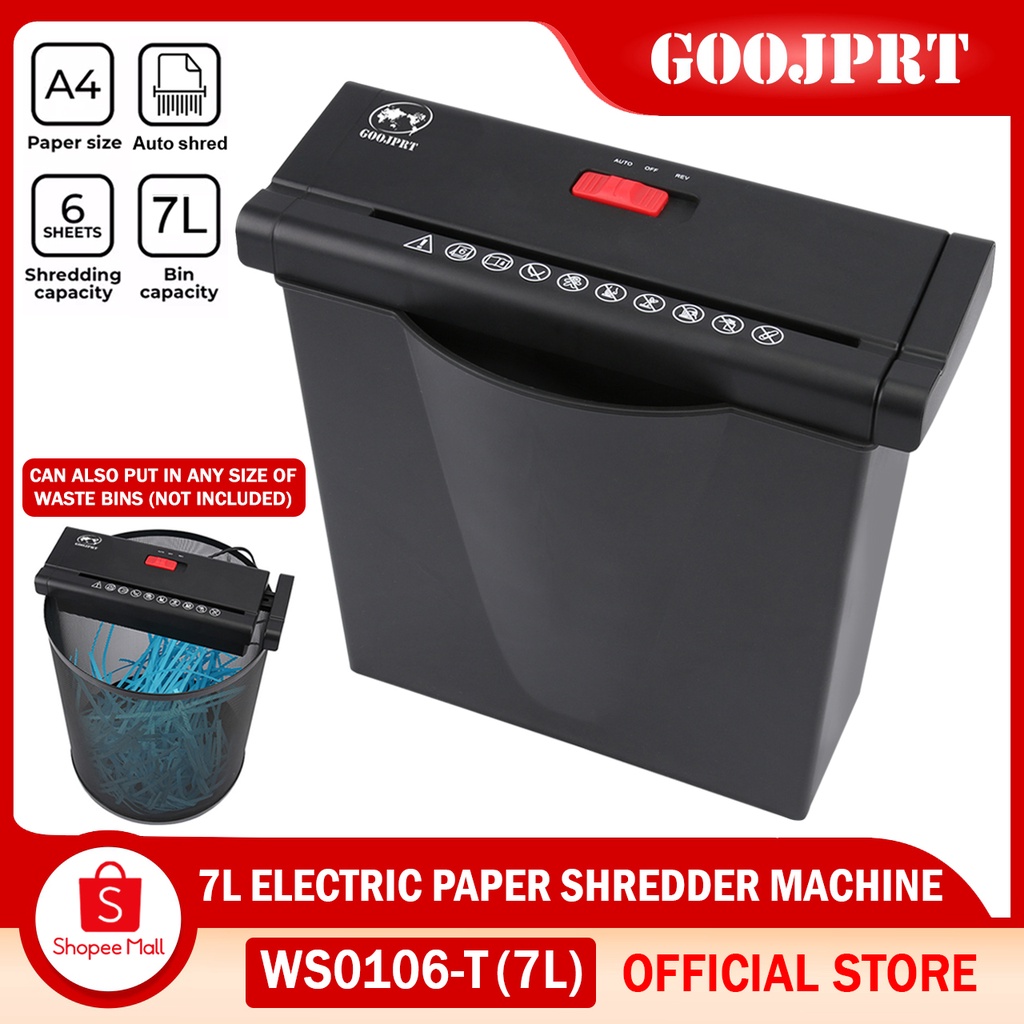 GOOJPRT WS0106T Paper Shredder Machine 7L ( Max 6 sheets of A4 80gsm