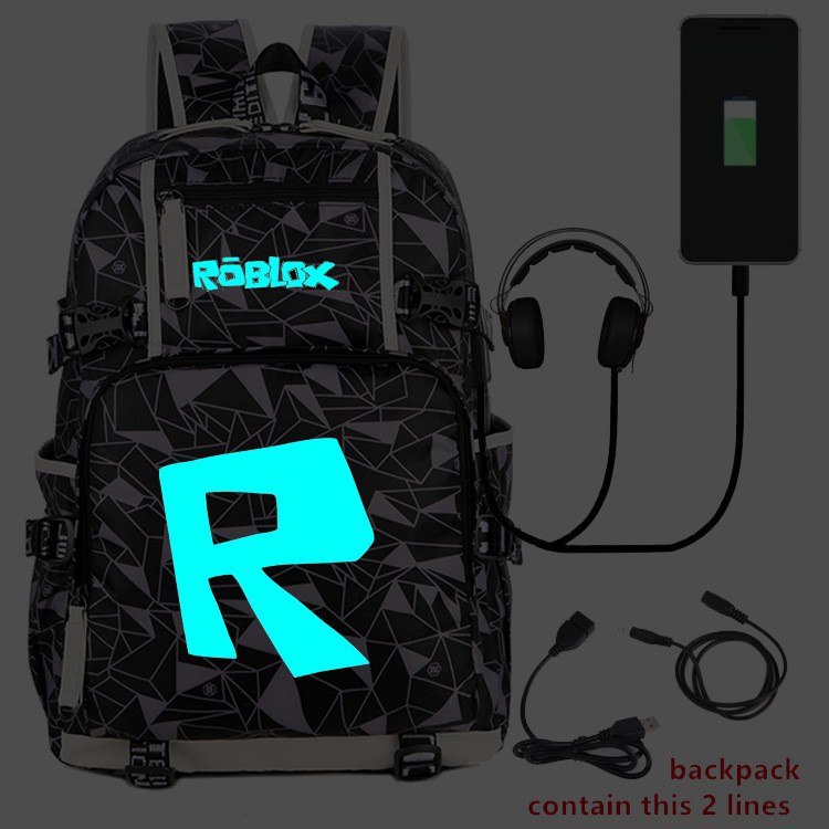 □ROBLOX luminous R game social network surrounding backpack student school bag new 2019 new