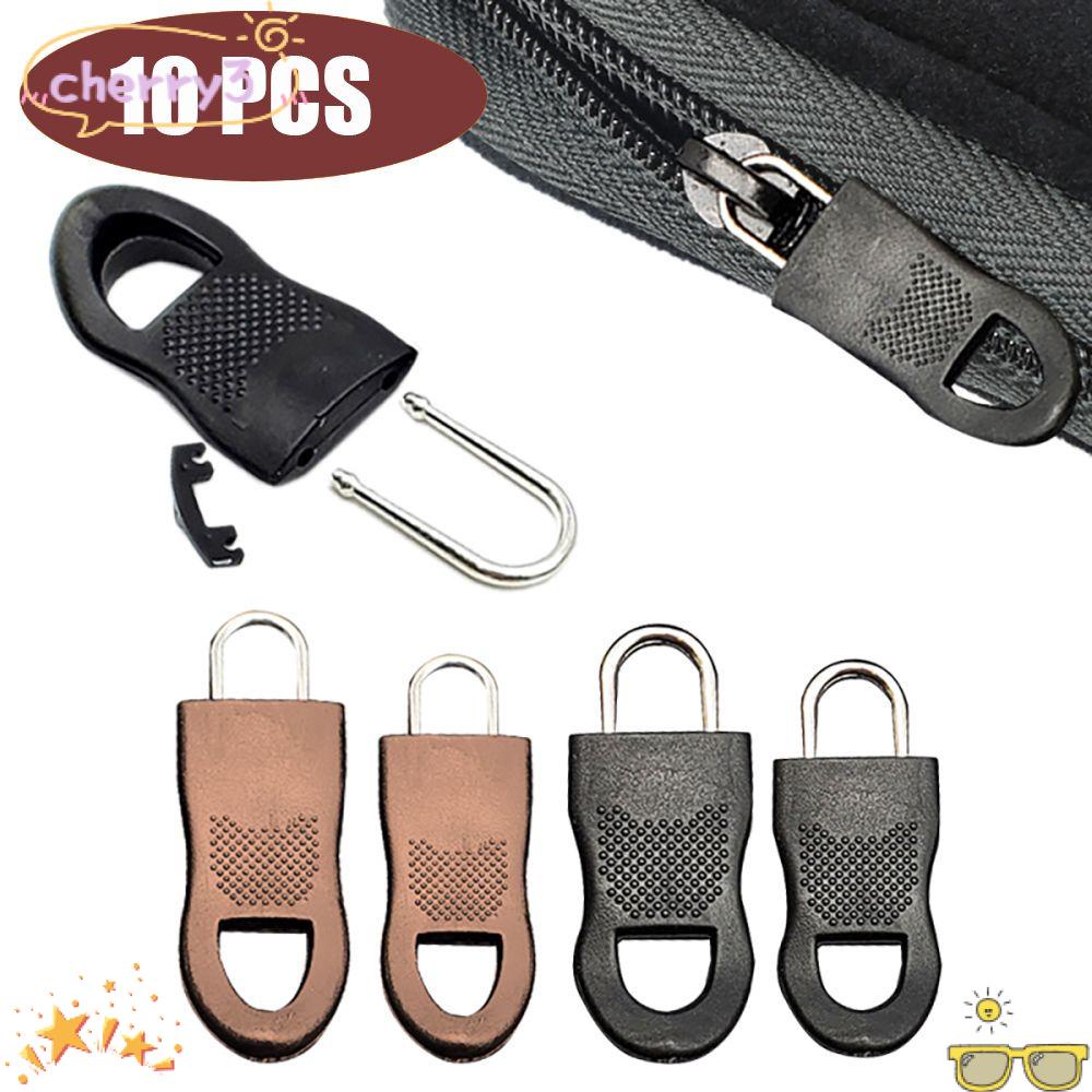 CHERRY 10Pcs New Zipper Sliders Luggage Detachable Zipper Puller Universal Tab Fixer Jackets Replacement/Multicolor