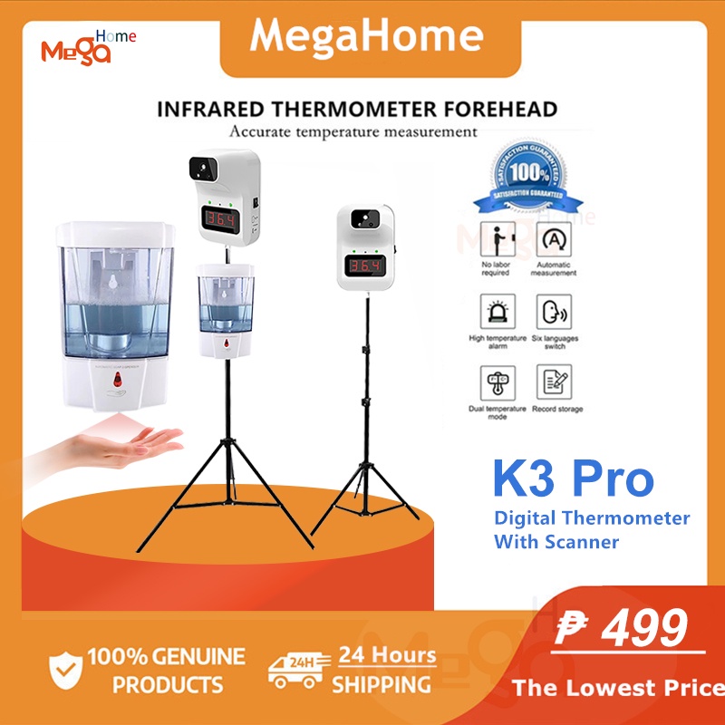 K3 Plus Thermal Scanner With Stand And Automatic Alcohol Dispenser