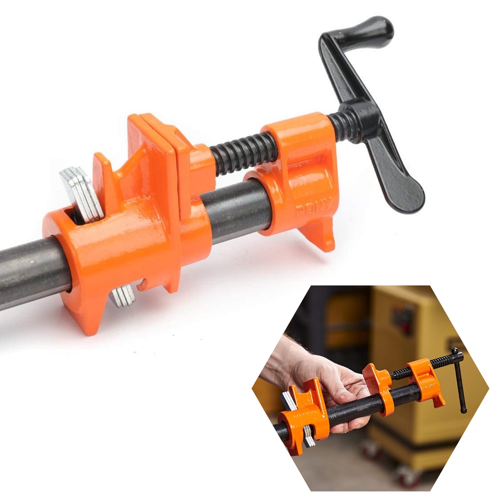 1/2 Inch Heavy Duty Pipe Clamp Wood Gluing Pipe Clamp Steel Cast Iron