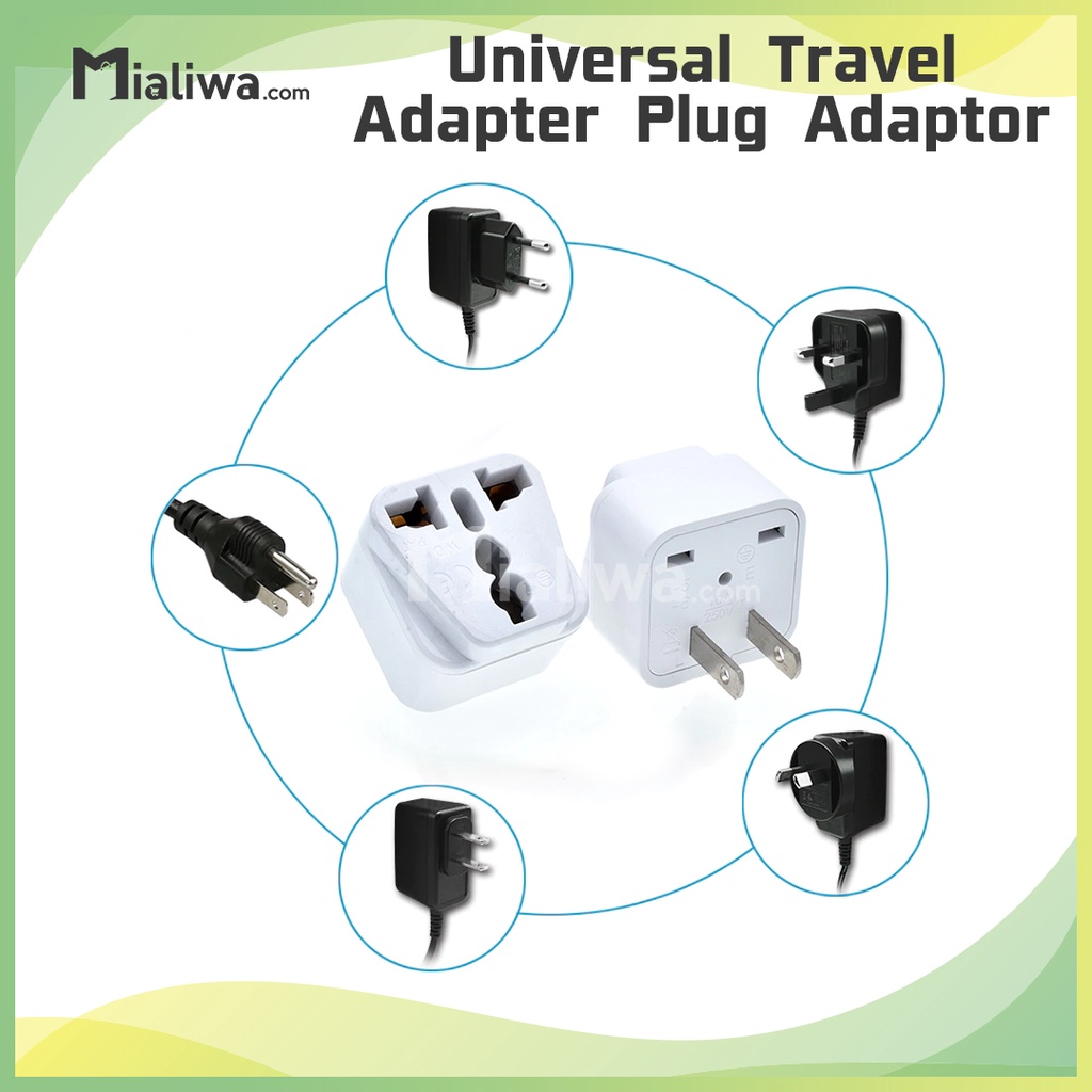 Universal Travel Adapter Plug Adaptor US Type A 2Pin 3Way AC Power