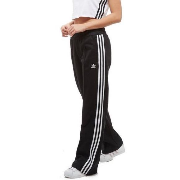 adidas originals fakten wide leg track bottoms in black