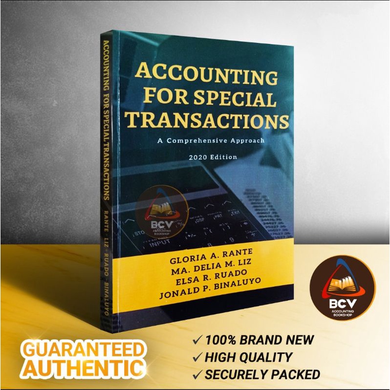 Featured image of Accounting for Special Transactions (2020 Edition) by Rante, Liz, Ruado, and Binaluyo