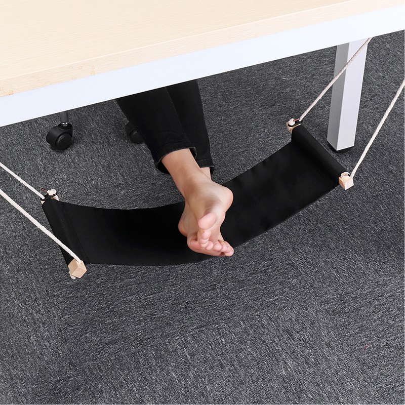 Adjustable Leisure Foot Rest Desk Feet Hammock With Holder Under