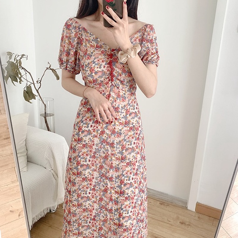 retro chiffon dress