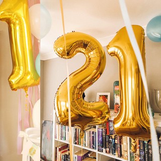40 inch golden number balloon birthday party decoration #2